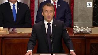 French President Macron addresses joint session of congress  ABC News [upl. by Ravid197]