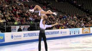 2013 Prudential US Figure Skating Championships Pairs Short Program Highlights [upl. by Hserus]