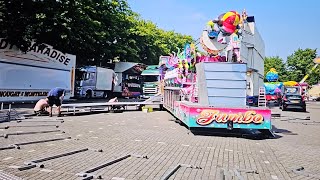 Oprijden  Opbouw Kermis  Aufbau Kirmes  Kermis Oss 2024 part3 [upl. by Marvin650]