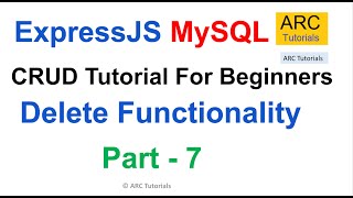 Build a RESTful API with NodeJs Express and MySQL CRUD  Part 7  Delete Functionality [upl. by Anitroc]