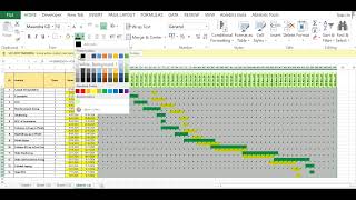 Gantt Chart shows delay or before time excel conditionalformatting [upl. by Idnod187]