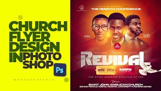 How To Design Elegant Church Flyer In Photoshop  Step By Step Tutorial [upl. by Noryb]