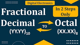 Fractional Decimal to Octal conversion  Fractional Octal to Decimal Conversion Digital Electronics [upl. by Ellimac]