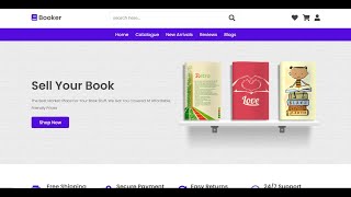 Responsive Online Book Store Website  HTML  CSS  JavaScript [upl. by Airtemak]