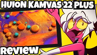 MY NEW TABLET  HUION KAMVAS 22 PLUS REVIEW [upl. by Colline164]