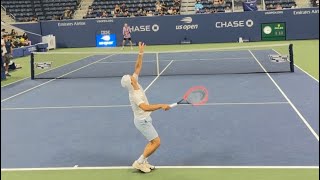 Diego Schwartzman Serve bombs practice against Andrey Rublev at Usopen 2023 [upl. by Ateiluj]