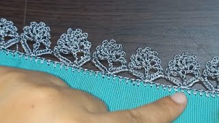 Simple crochet lace Border design for beginnersEasy and beautiful crochet lace patterncrochet lace [upl. by Llerrud]