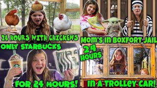 Best Of 24 Hour Challenges 24 Hours In Boxfort Jail With No Baby Yoda 24 Hours In A Trolley [upl. by Marashio]