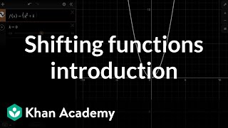 Shifting functions introduction  Transformations of functions  Algebra 2  Khan Academy [upl. by Alicsirp]