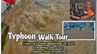 A Walk Tour When Typhoon Enteng Hit The Philippines [upl. by Tidwell]