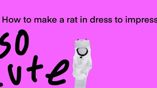 How to make a kawaii rat I’m dress to impress [upl. by Minerva]