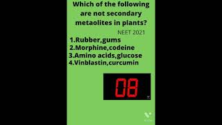 Which of the following are not secondary metabolites in plants [upl. by Nirual]