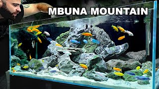 Mbuna Mountain EPIC Cichlid 4ft Aquascape Tutorial [upl. by Zoha]