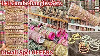 Charminar Bridal Bangles Market  Diwali Spcl OFFERS  11 Combo Bangles Sets  Bridal Jewellery [upl. by Einra]