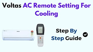 Voltas AC Remote Setting For Cooling [upl. by Lam812]