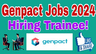 Genpact Hiring 2024 Recruiting Freshers as Management Trainees Apply Now [upl. by Sitsuj]