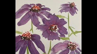 Coneflowers in watercolor [upl. by Silletram576]