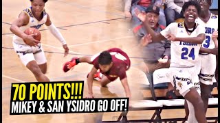 Mikey Williams GOES OFF in 70 POINT DOMINATION Win San Ysidro Has OTHER Ranked 9th Graders Too [upl. by Kreindler]