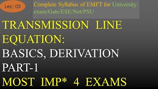 Transmission Line Equation Derivation Part 1  EMFT  R K Classes  Hindi  Lec 3  Join Telegram [upl. by Eissak]