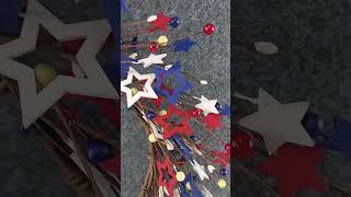 Independence Day Red White Blue Berry Wreath American Flag Stars Patriotic Wreath Decorations [upl. by Nerta]