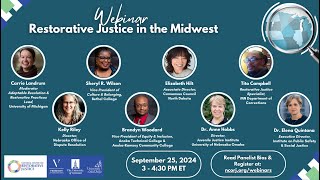 Webinar Restorative Justice in the Midwest [upl. by Eenaej]