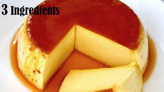 3 Ingredients Caramel Pudding  Dessert Recipe [upl. by Adnolor]