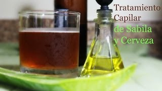 TRATAMIENTO CASERO DE SABILA Y CERVEZA Cabello largo y brillante [upl. by Neelia]