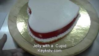 How to transfer a rice or a wafer paper in a gelatin Jelly cake [upl. by Daveda]