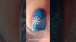 Mini snowflake nail art tutorial ❄️ nailart nails [upl. by Redmond691]