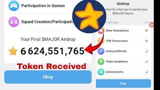 Your Final MAJOR Airdrop  Major token Airdrop Total Received  Major project Scammer [upl. by Nalced]