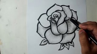 How to Draw A Rose  Charcoal Drawing and Shading [upl. by Decima]