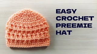 Quick amp Easy Crochet Preemie Hat Tutorial  Beginner Friendly [upl. by Kissel]