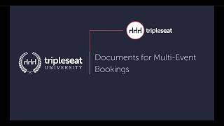 Documents for MultiEvent Bookings [upl. by Rubi]