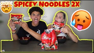 EXTREME SPICY NOODLE 2X CHALLENGE  GONE WRONG [upl. by Inga4]