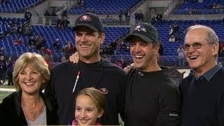 Super Bowl 2013 Baltimore Ravens Vs San Francisco 49ers Harbaugh Brothers Sibling Rivalry [upl. by Ulland154]