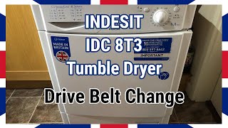 INDESIT IDC 8T3 Tumble Dryer  Drive Belt Change [upl. by Kurt680]