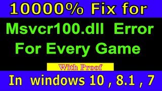 How Fix MSVCR100dll Missing Error Windows 10817 Modified Rules [upl. by Grimonia]