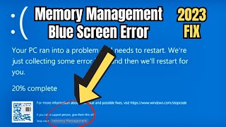 2023 FIX  Memory Management Blue Screen Error on Windows 1110 [upl. by Anyr632]