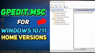 How to Install Local Group Policy Editor for Windows 1011 Home Editions Tutorial [upl. by Neddie]