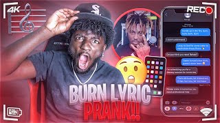 Juice WRLD  Burn LYRIC PRANK ON THERAPIST👨🏽‍⚕️ GONE WRONG He thinks I have depression [upl. by Enitsahc780]