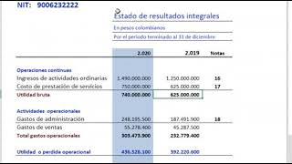 Como elaborar un estado de resultados integrales bajo NIIF para PYMES [upl. by Vod]