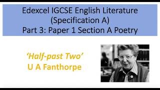 Analysis of Halfpast Two by U A Fanthorpe [upl. by Eastlake]