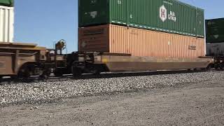 Union Pacific  8171 Stack train  Historic Sentinel AZ train station location 921204 [upl. by Lehar]