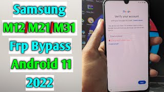 Samsung M12M21M31 Frp BypassGoogle Account Unlock Android 11  Samsung M12M31 Frp Unlock  2022 [upl. by Arathorn307]