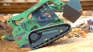 SPECIAL RC CONSTRUCTION SITE MOMENTS RC TRAC LOADER BOBCAT LIEBHERR 970 MB SPRINTER TIPPER [upl. by Annoyek]