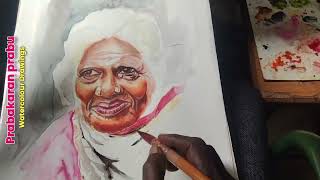 watercolour techniques old age wrinkled skin by prabakaran prabu [upl. by Rezzani]