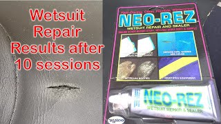 How to repair a Torn Wetsuit with Results After Use [upl. by Atilek238]