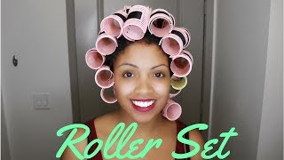 Easy Roller Set Tutorial To Add Volume For Relaxed Hair [upl. by Adaven]