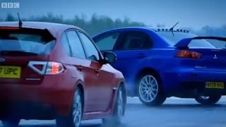 Mitsubishi Evo vs Subaru Impreza  Top Gear  BBC [upl. by Enimaj700]