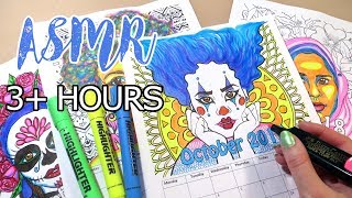 3 Hour ASMR Marker Coloring  No Talking [upl. by Ledairam]